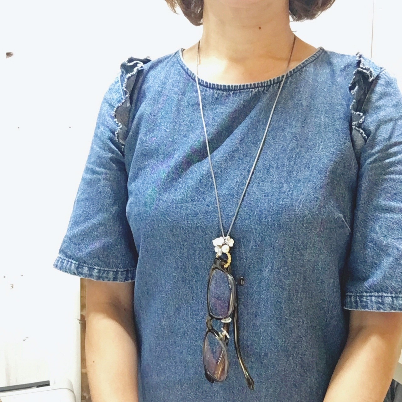 【完成品】サングラスホルダーにもなるクローバー花のネックレス - 5