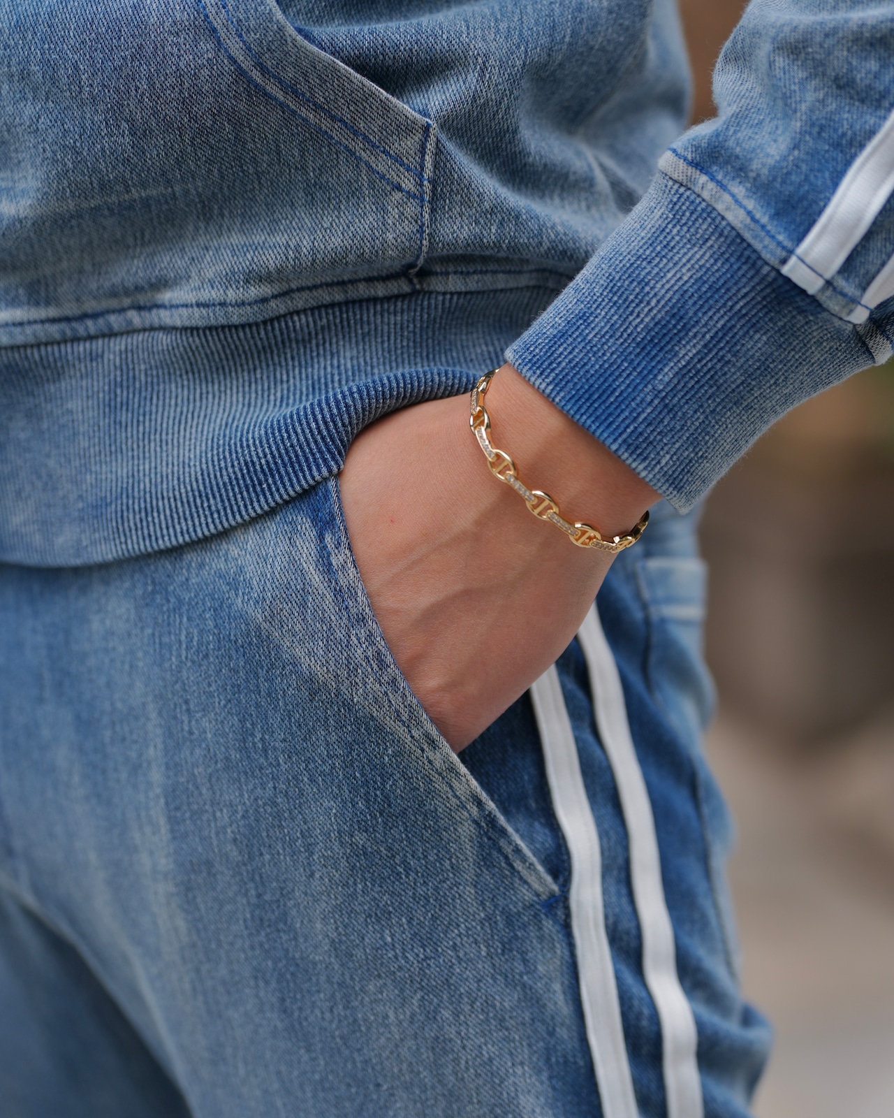 DENIM ZIP LINE JACKET【BEL25-216】