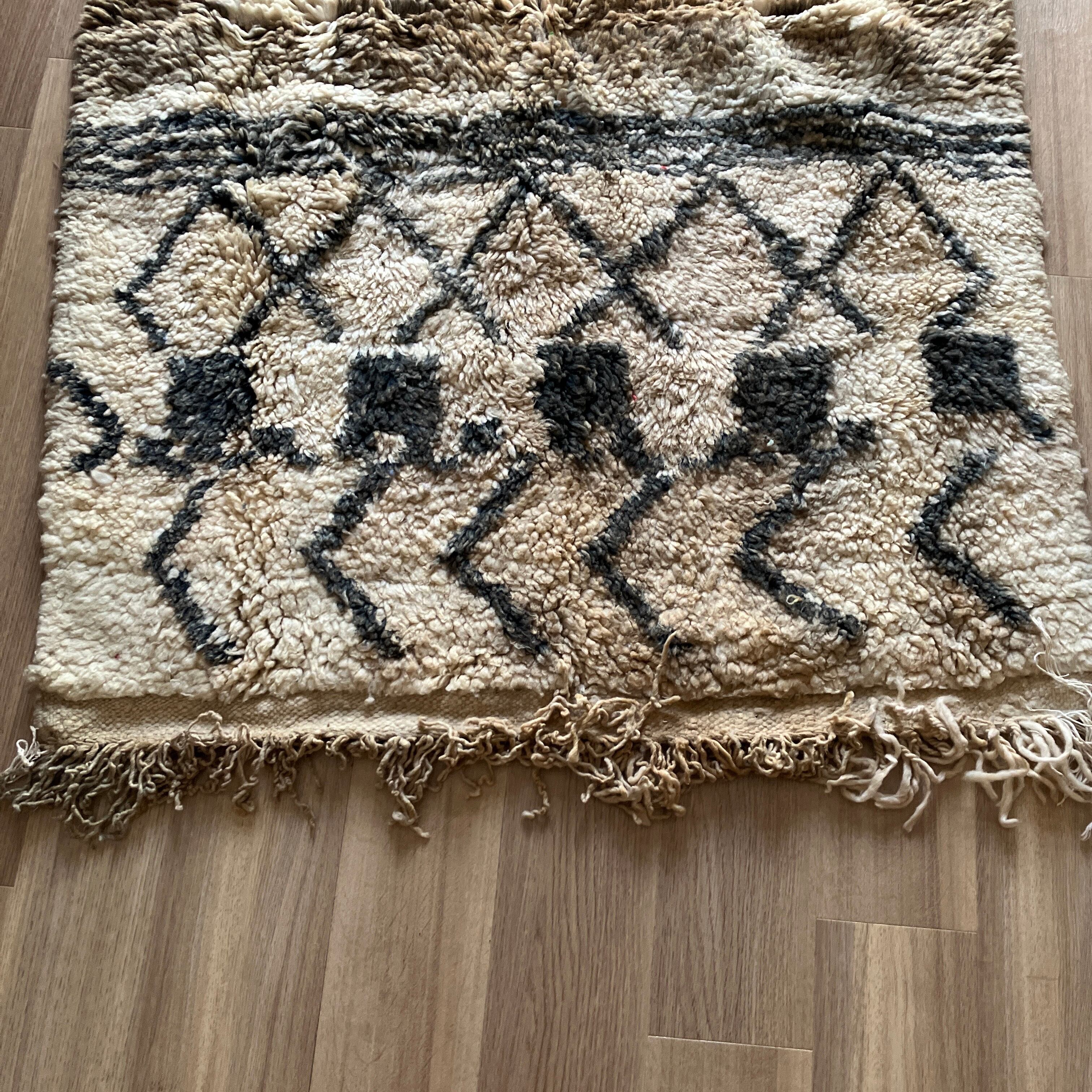 スーパーファイン マシュワニ 織り絨毯 ヴィンテージラグ134cmx192cm