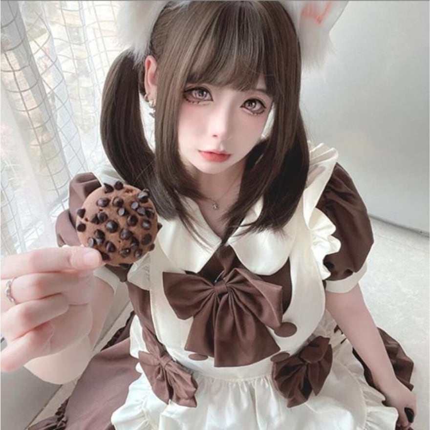メイド服 リボン ダブルブレスト メイドワンピ｜SEASONZ | ロリータ