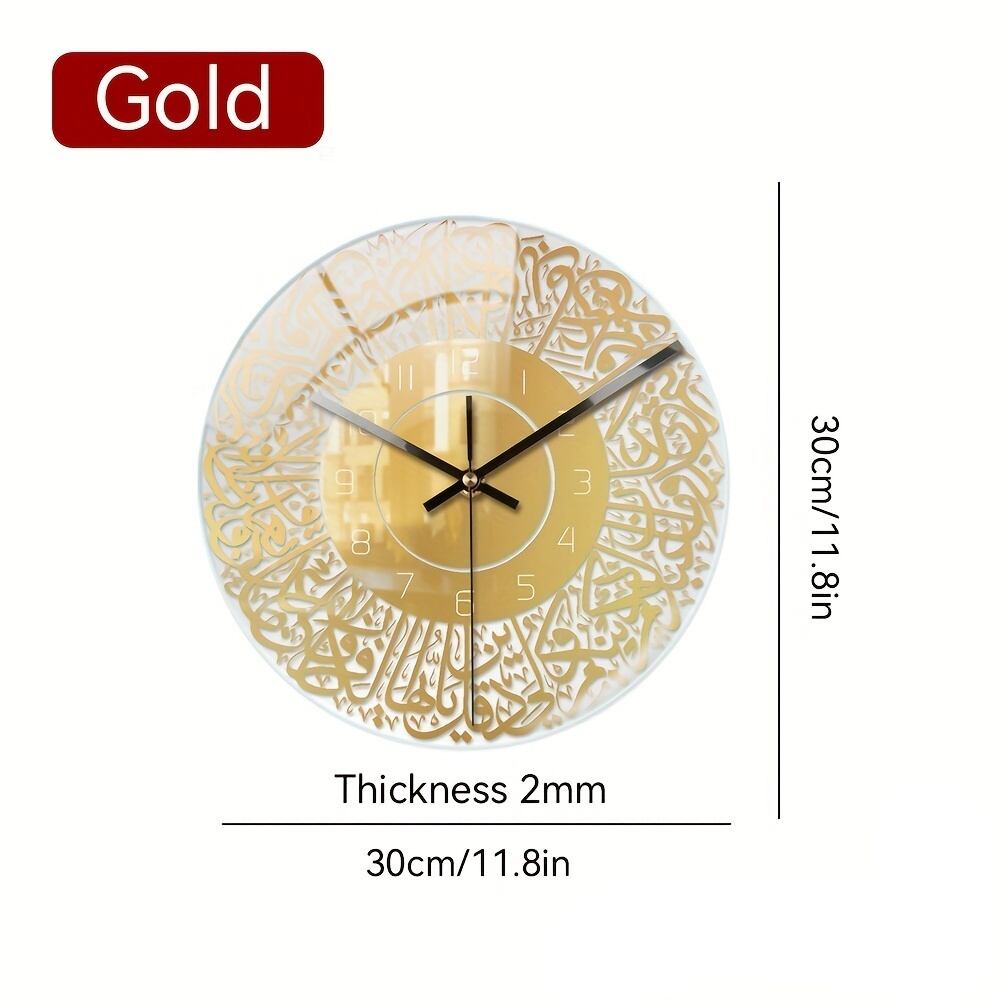 アラビア語　壁掛け 掛け時計 壁掛け 薄型 アラビア語 イスラム ブラック ゴールド 黒 金