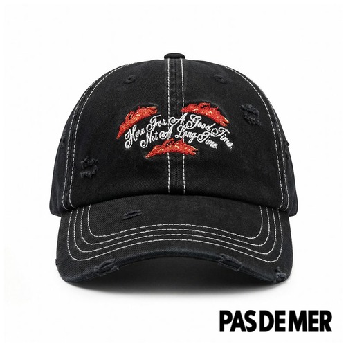 【PAS DE MER/パドゥメ】GOOD TIME HAT キャップ / BLACK / SS26-14063