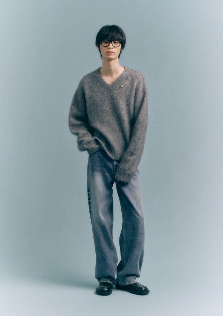 トップス SATUR Two Tone Mohair Pullover Knit Essen Two Tone Mohair Pullover Knit SATUR(セター) - 海外通販