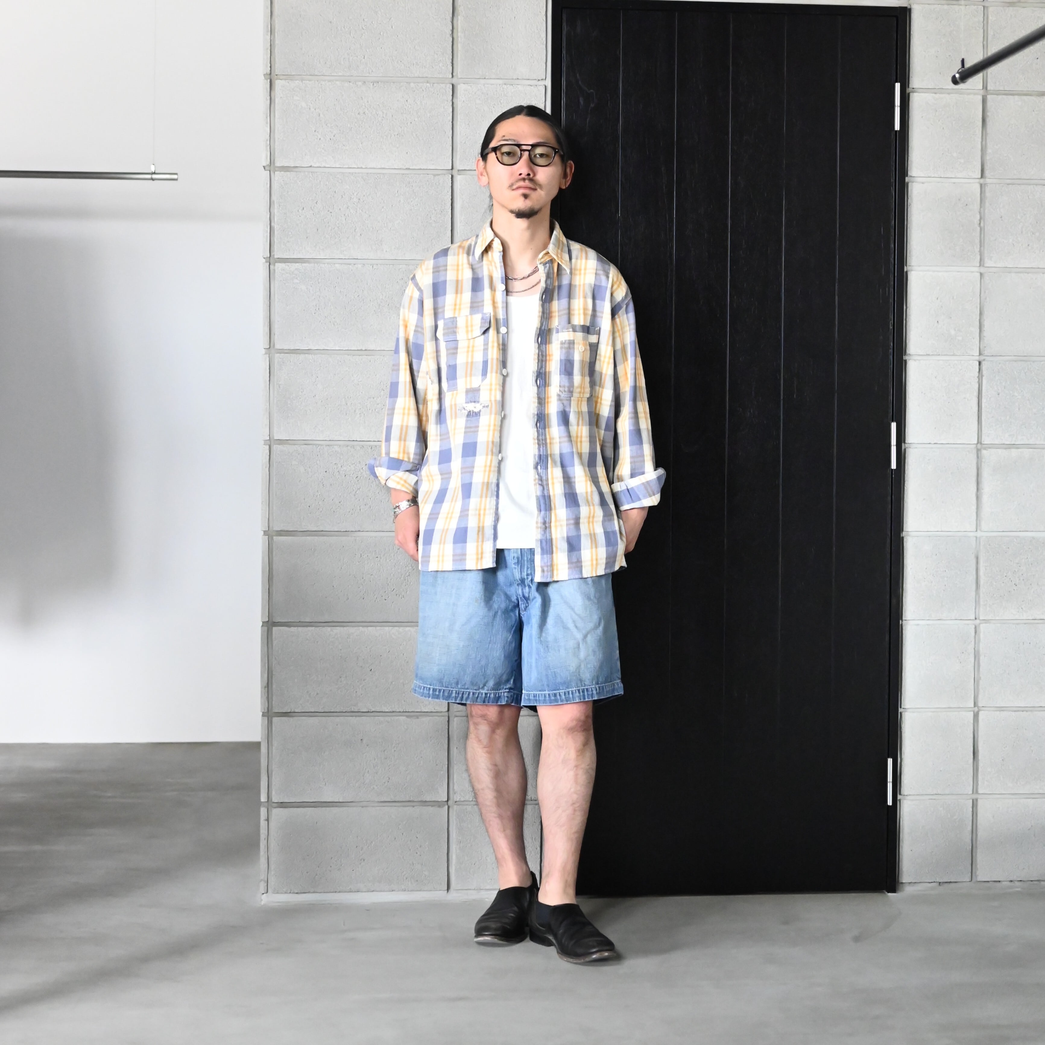 BOWWOW / US ARMY DENIM SHORTS AGED | GANKO