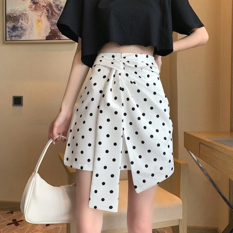 Aラインスカート スプリングオータムショート薄手ハイウェストウェスト 春物 秋物 1号婦人15898787115