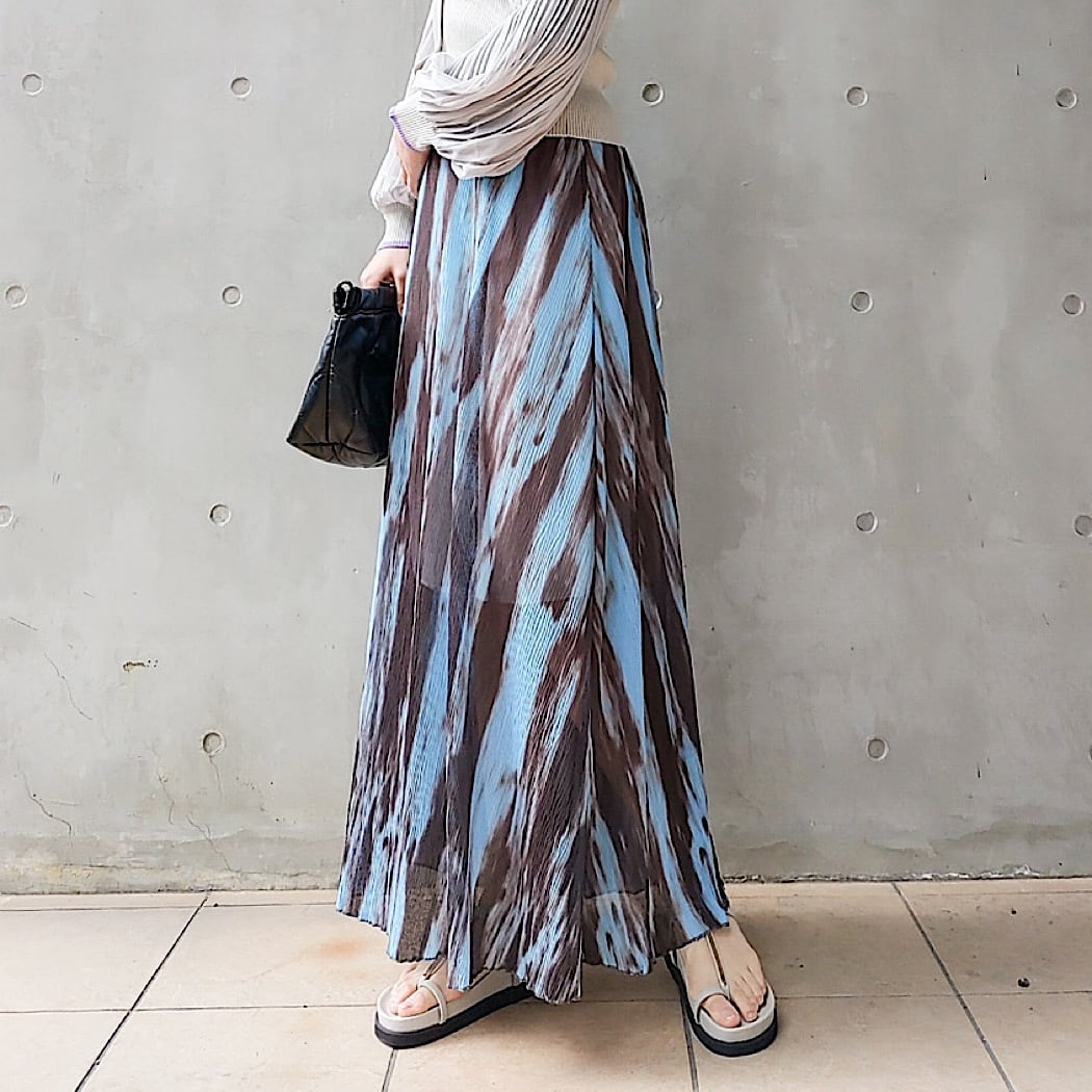 【WEB限定】タイダイプリーツロングスカート