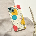 受注生産 iPhoneケース パステル丸の線画ポップ｜レトロポップ PABS045A