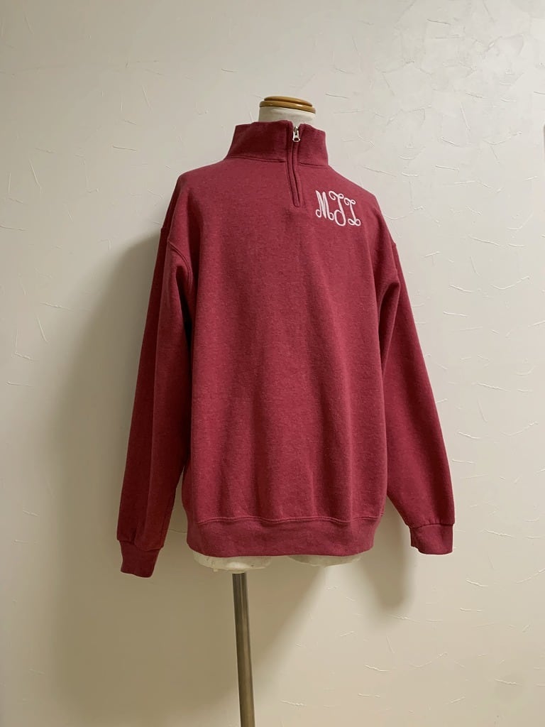 1990~00's Embroidery Design Half Zip Sweat Shirt