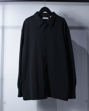 【Caka BLACK】Horizontal Stripe Design Loose L/S Shirt
