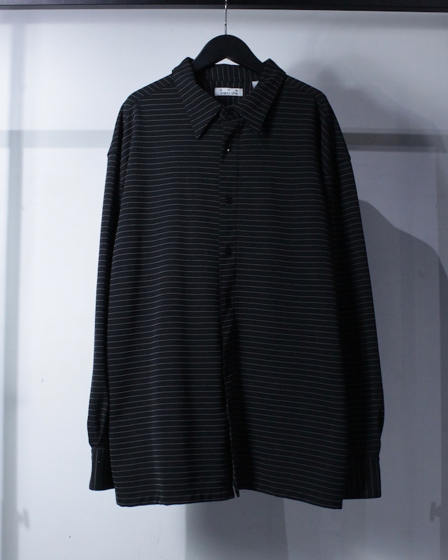 【Caka BLACK】Horizontal Stripe Design Loose L/S Shirt