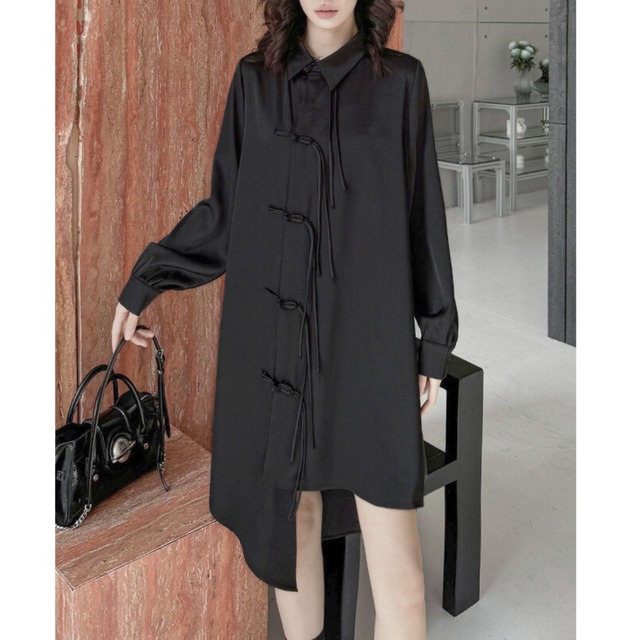 Long sleeve shirt dress C0495