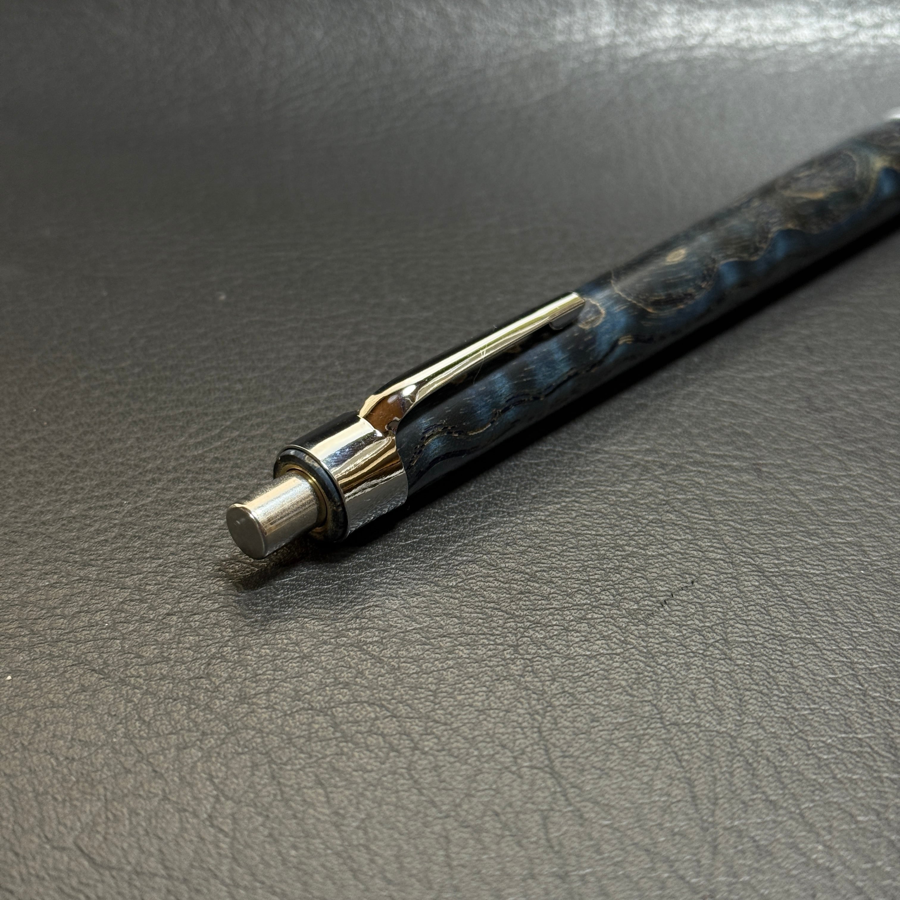 205タモ波杢スタビ 木製シャーペン 超低重心(溝付き) ステンレス