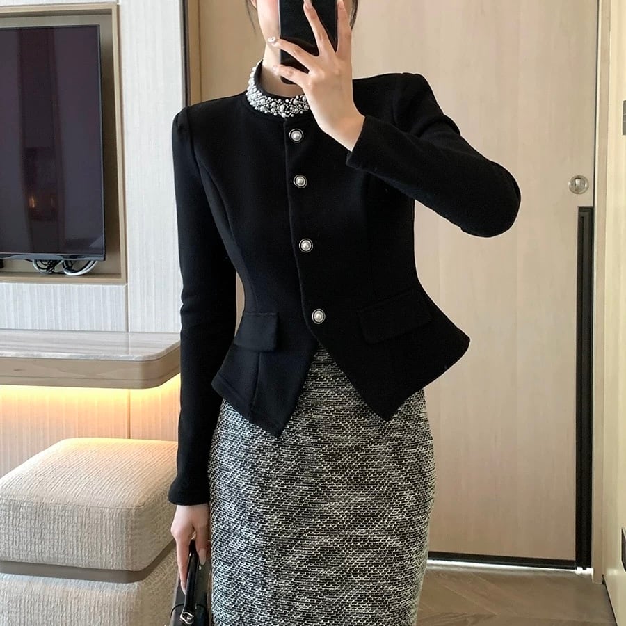 ノーカラーブラック ジャケット YH9542