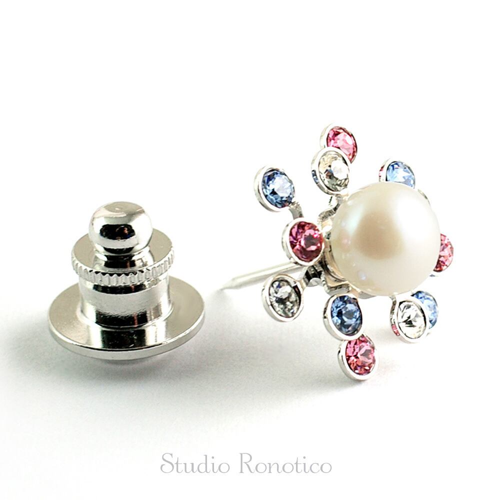 本真珠 淡水パール7mm 煌めくブートニエール ピンブローチ