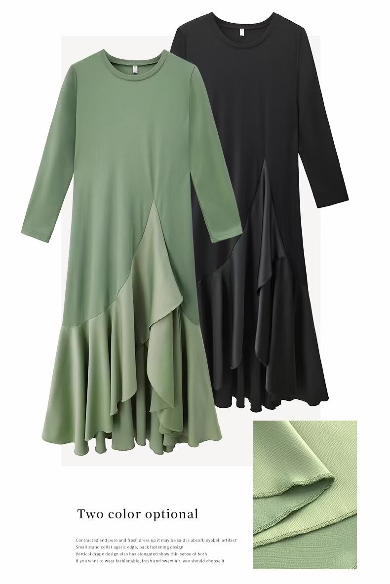 フリル切り替えデザインワンピース　AJ22240-083