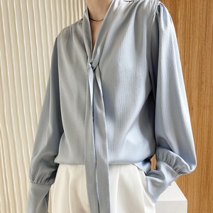 紐付き光沢シャツ　21377