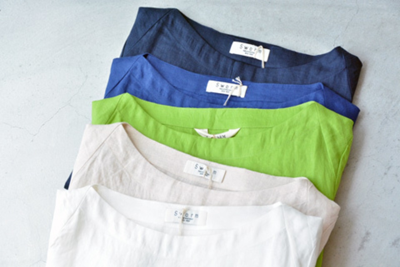 SWARM(スワーム)リネンボートネックブラウス(NS-44049)全5色