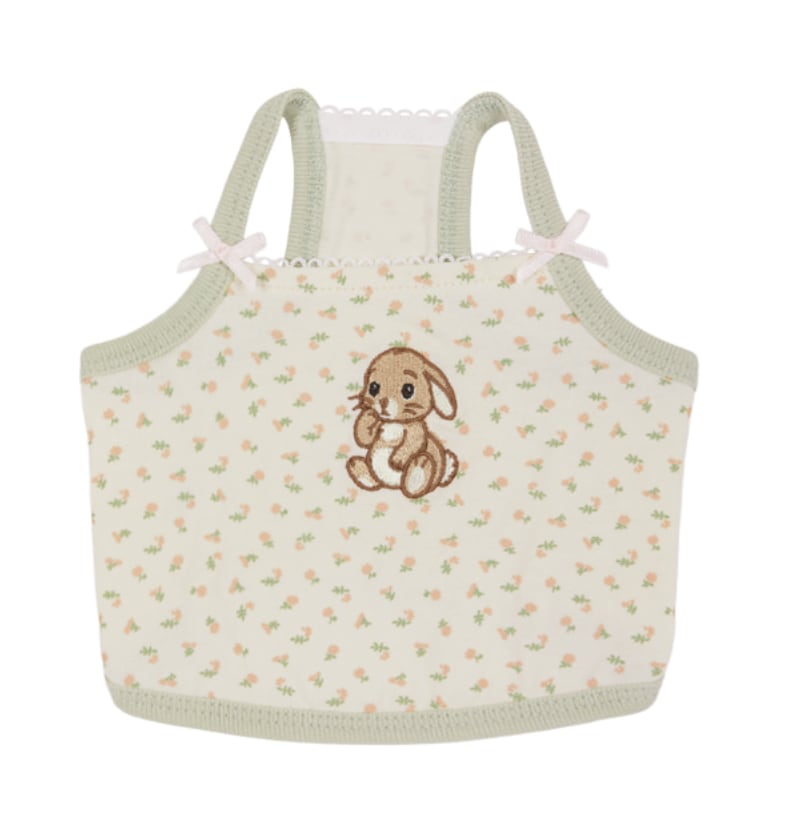 M/即納【Sallys】Bunny top (Green floral)