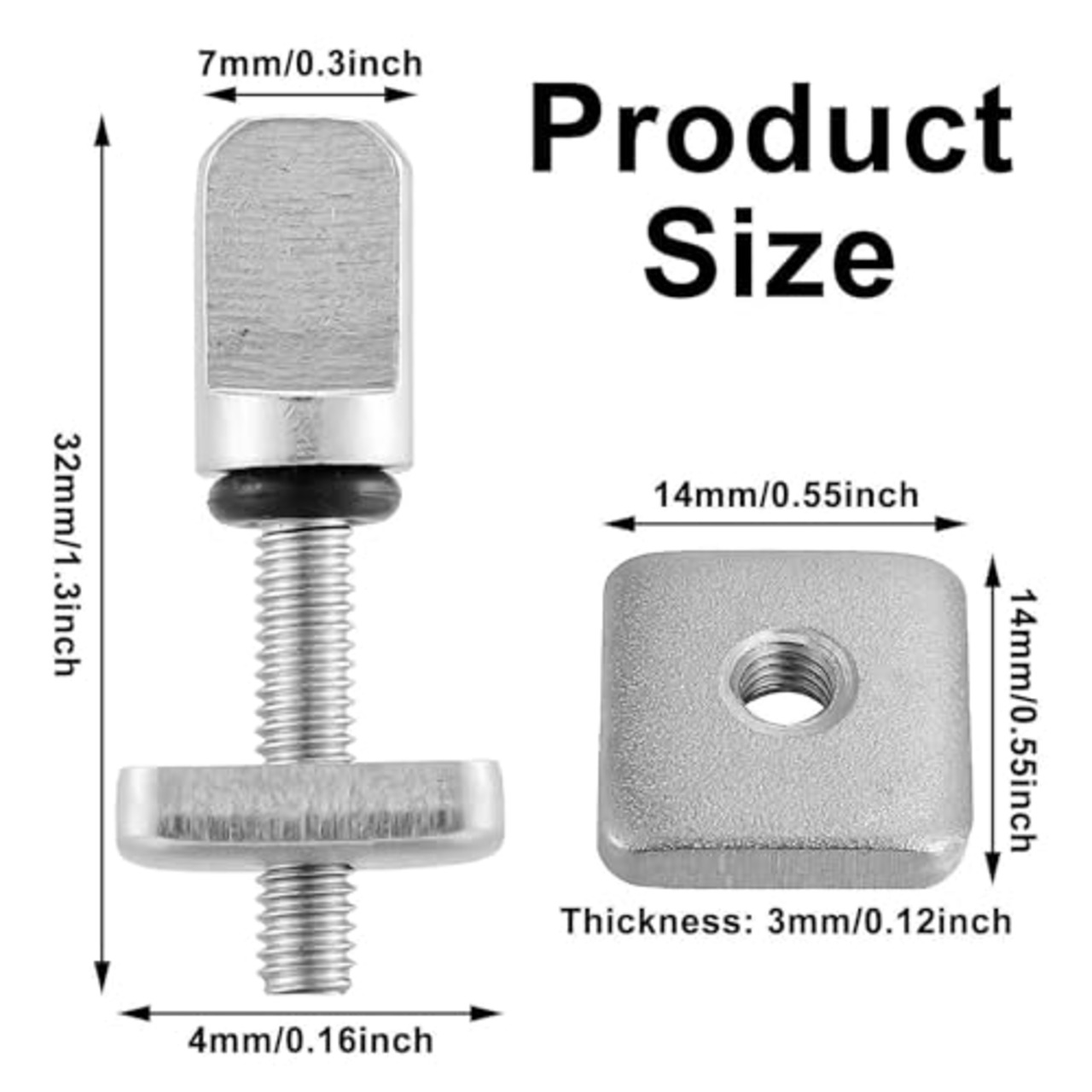 [ JAZZBACK ] ボックスセンターフィン用 サーフボード用 シルバー 2個セット フィンロックスクリュー フィンネジ ステンレス ロングボード シングルフィン ミッドレングス BOXFIN SUP サップ サーフボード サーフィン用 ドライバー不要タイプ フィンボックス用 (2)