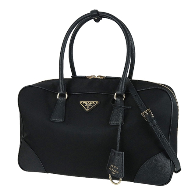 Unused PRADA プラダ ハンドバッグ Re-Edition 1978 ラージ ダブルハンドルバッグ Re-Nylon リナイロン ブラック ショルダーバッグ 未使用品