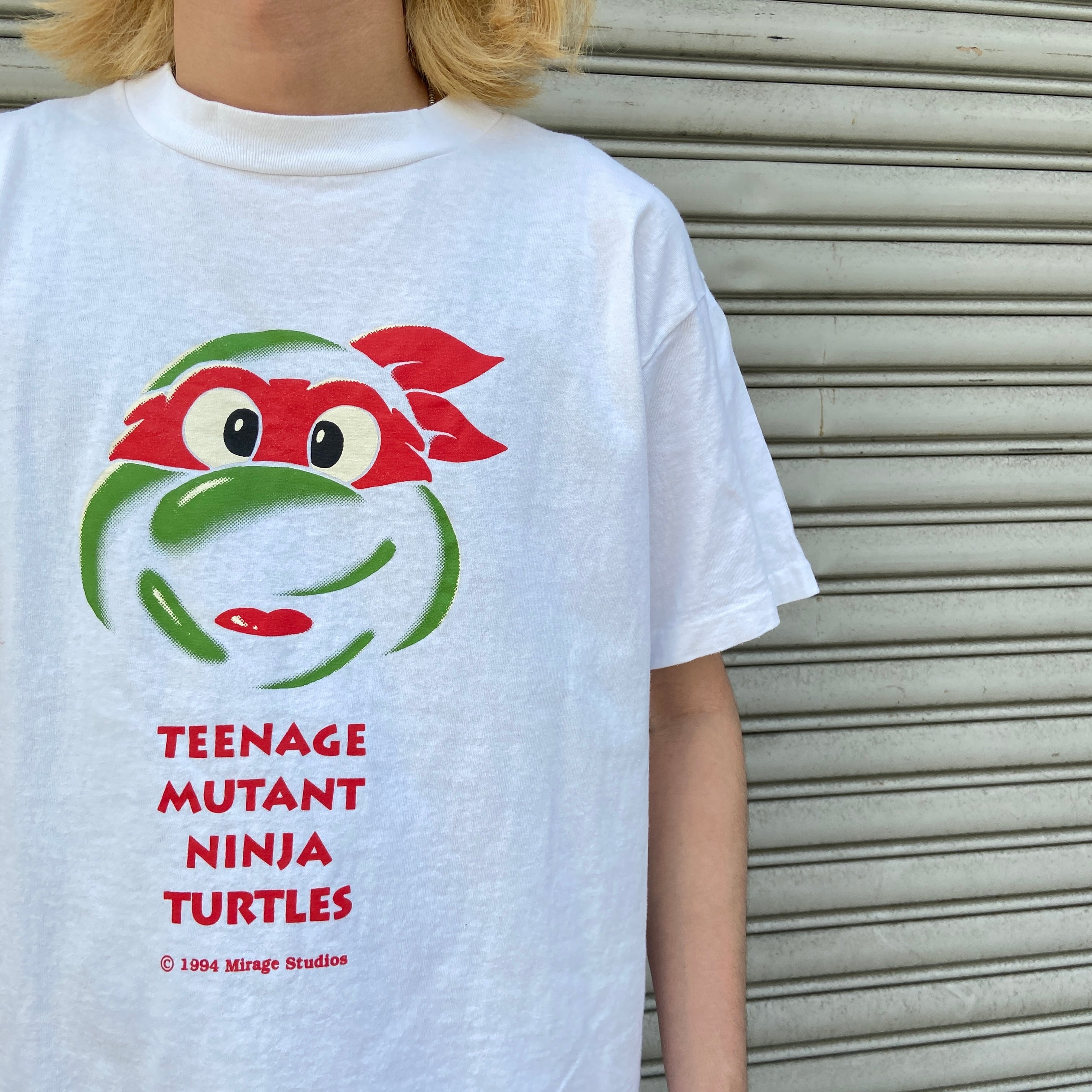 90s USA製 ミュータントタートルズ キャラTシャツ アメコミ 白 L 
