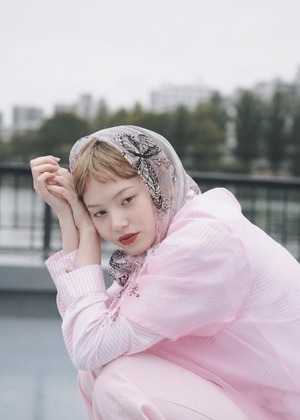Pink Butterfly | Embroidered Lace Veil Hood