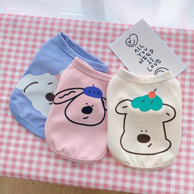 【全3色】ワンちゃんのイラストプリントカットソー d1479