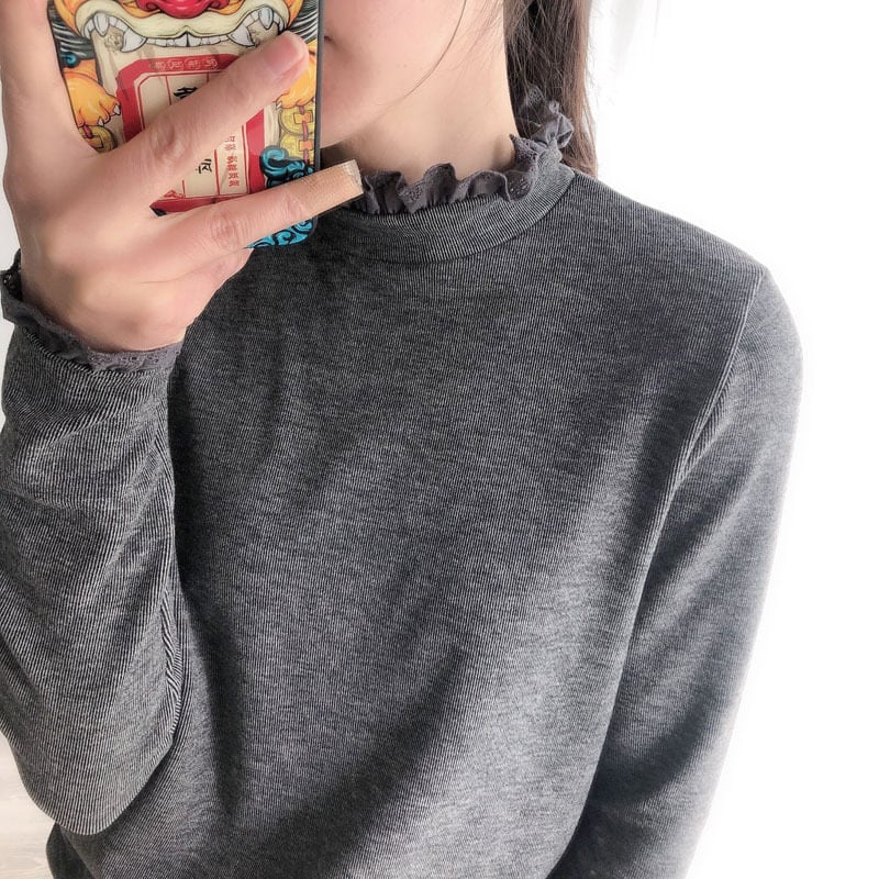 裏起毛フリルハイネック カットソー 5col W SW024 | Raglana