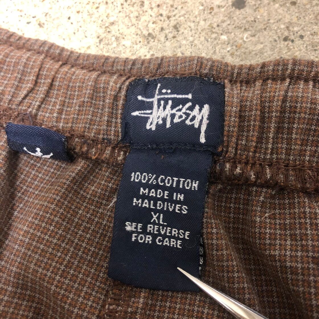 90～00s OLD STUSSY/Side zip Easy pants/紺タグ/XL/サイドジップ付き 