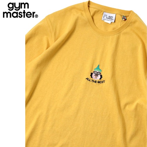 gym master ジムマスター 7.4oz ALL THE BEST 刺繍ロンT|I wish you all the best ワンポイント刺繍 長袖Tシャツ LOVE&PEACE G821714 マスタード