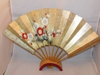 梅と松の飾り扇(ビンテージ) )plum &pine pattern vintage fun(made in Japan)