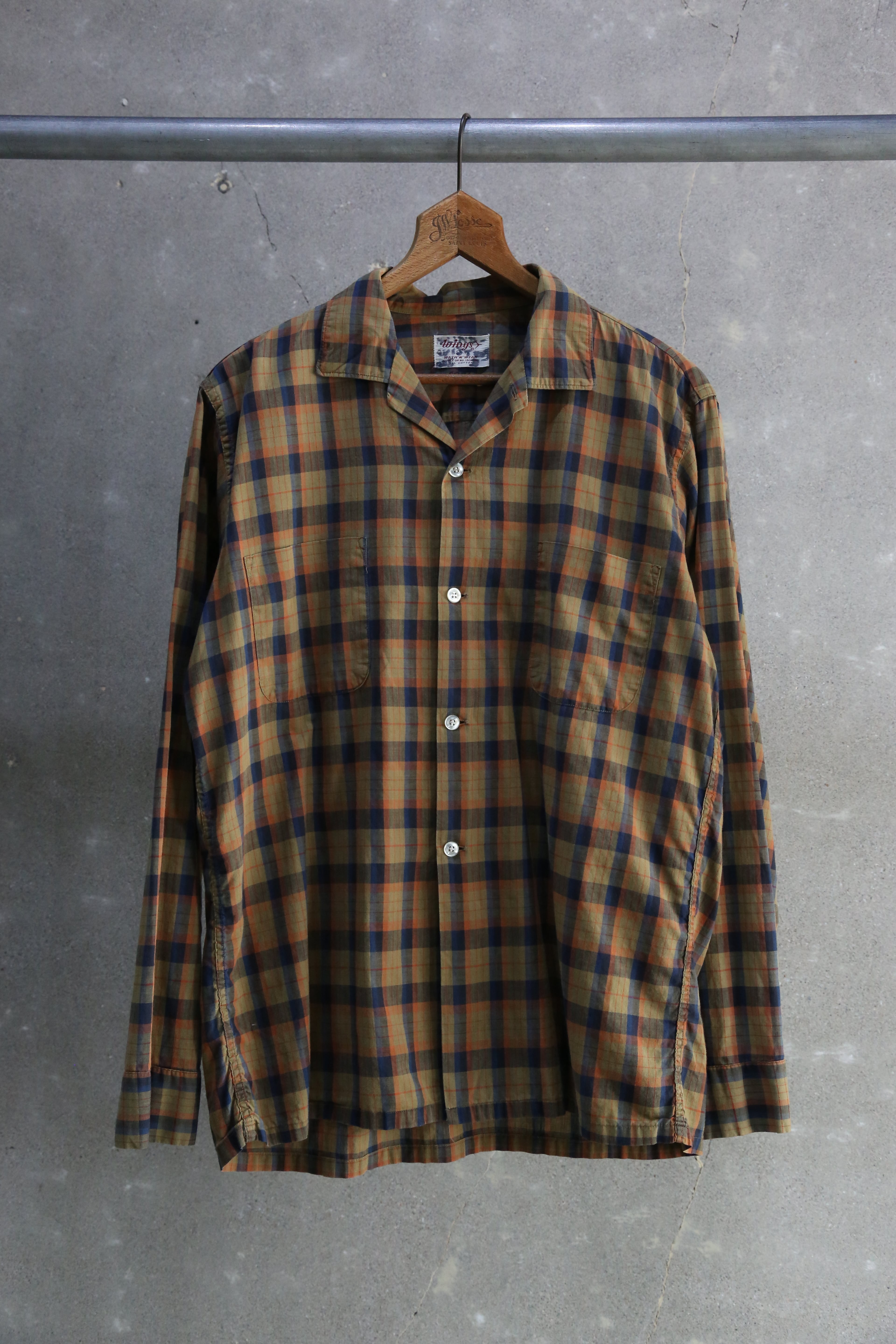 60s【CAMPUS】L/S Rayon Open Collar Shirt | the Holic vintage clothing