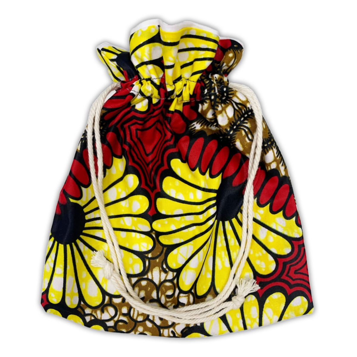 アフリカ布 巾着袋 Red & Yellow | Sierra Grace シエラグレース