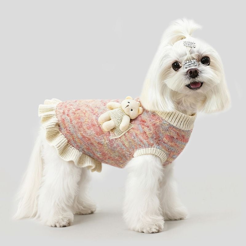 ベアーモチーフ付ニットセーター 犬服 01037