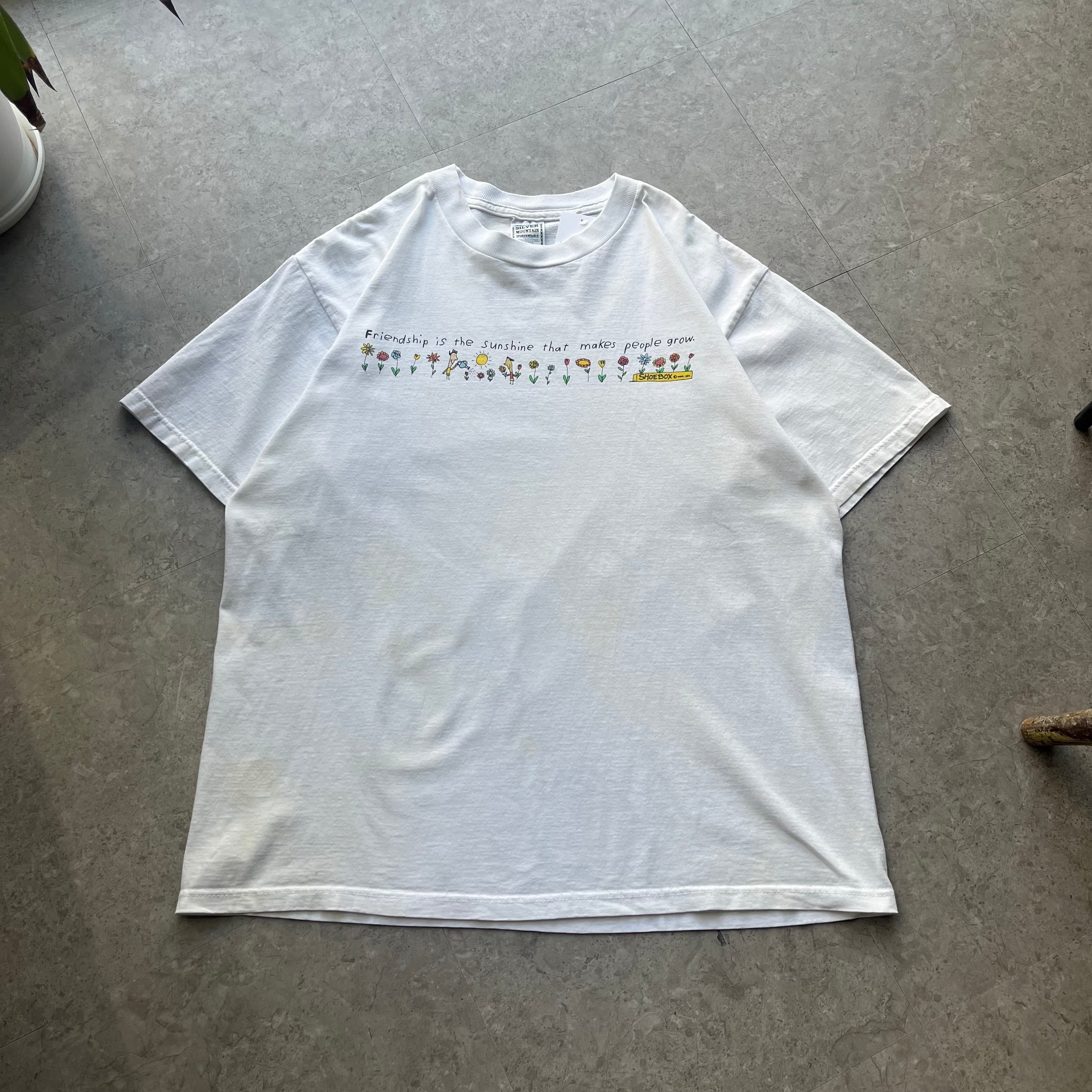 90s SHOEBOX message print T-shirt【仙台店】