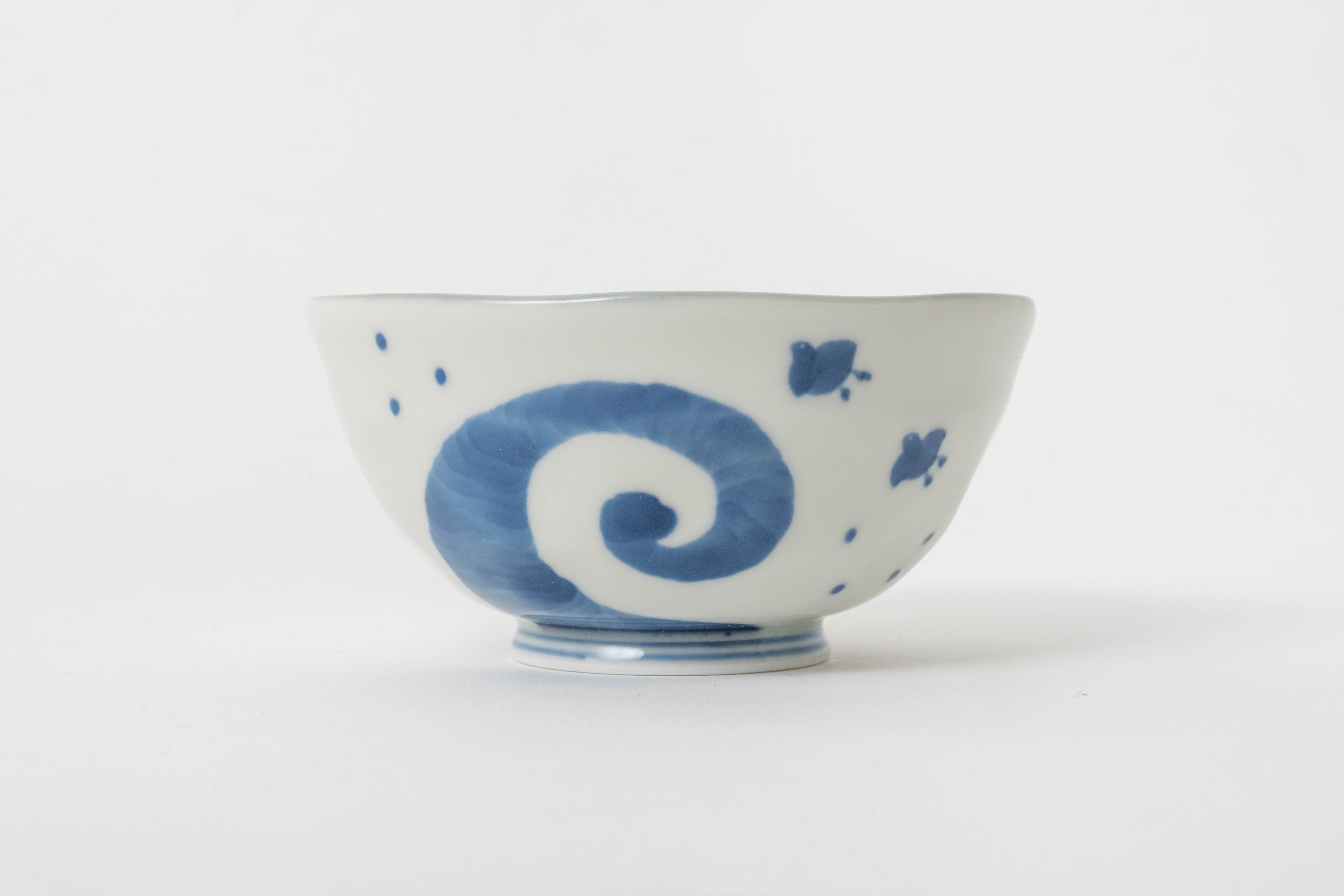 有田焼】伝平窯 古染付 波千鳥 こふく碗（飯碗）｜化粧箱付 | gallery