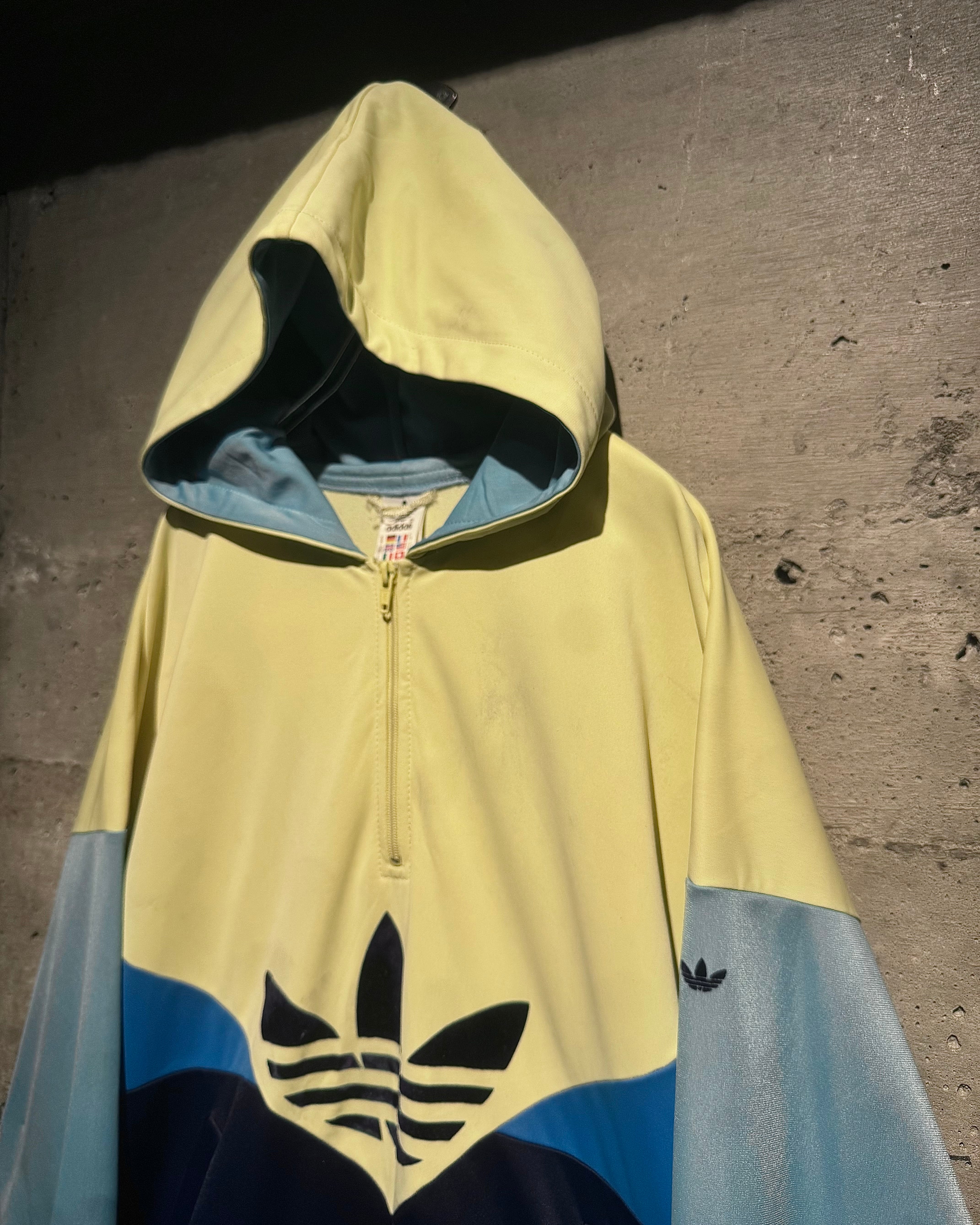 【中古】 奥羽の時代 Caka】80's “adidas” Switching Pattern Vintage Loose Half Zip