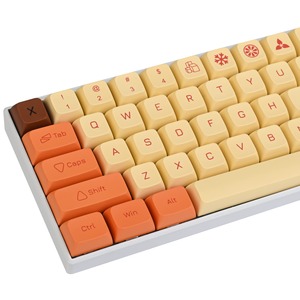 【新着特価】136 キー PBT 昇華印刷 キーキャップ XDA プロファイル イエロー カスタムキーキャップ ミニマルデザイン USレイアウト 60% 65% 100% Cherry Gateron MXスイッチ メカニカルキーボード対応 (Lightning)