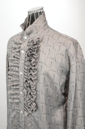 NOBNAGA Paris/ Ruffled Stand -Up Collar Shirt