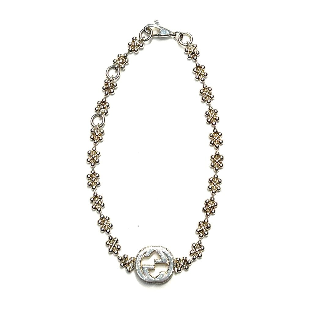 GUCCI グッチ Interlocking G Flower Bracelet ブレスレット シルバー