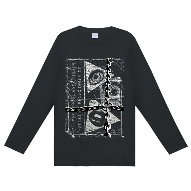 ◆【RANK8】◇『RUFFIN_ORIGINAL』NIGHTMARE BLACK LETTERブラックロングTシャツ（ror_0005）