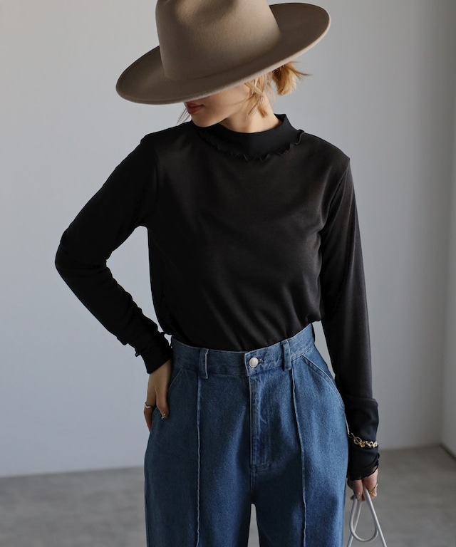 シアー切替メロートップス