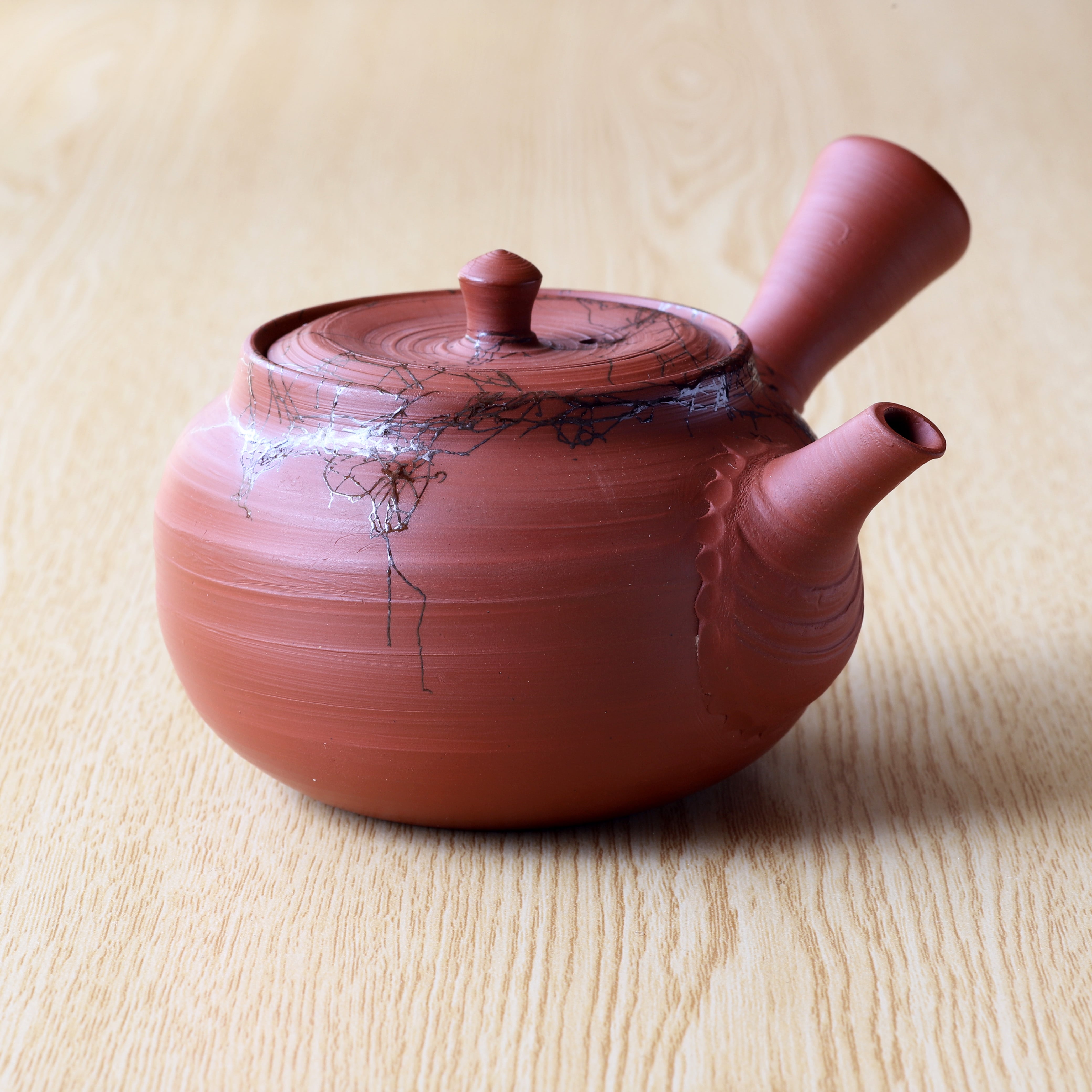 朱泥藻掛け 平急須 片山白山（常滑焼） | にっこう生活館 ONLINE SHOP