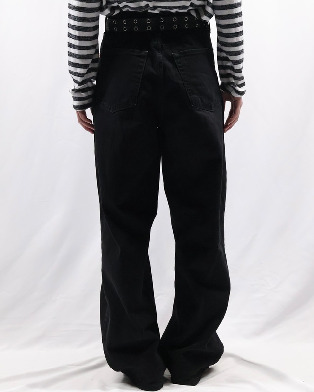 damage black denim pants