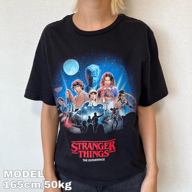 ストレンジャーシングス ネットフリックス Tシャツ エル M 黒 10647