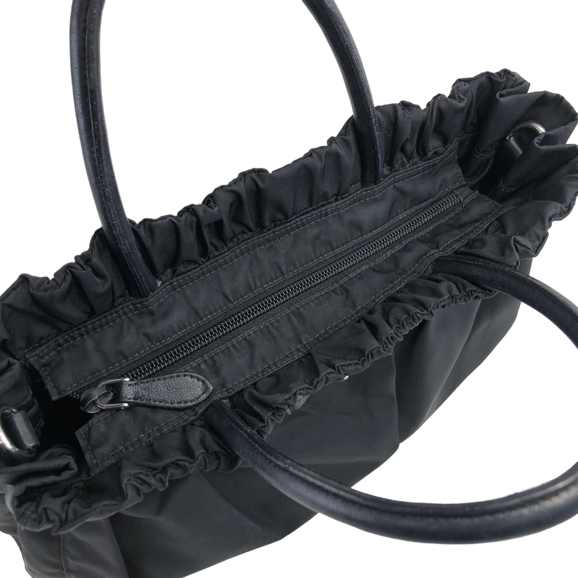 PRADA プラダ リボン トライアングルロゴ ナイロン 2WAY ハンドバッグ