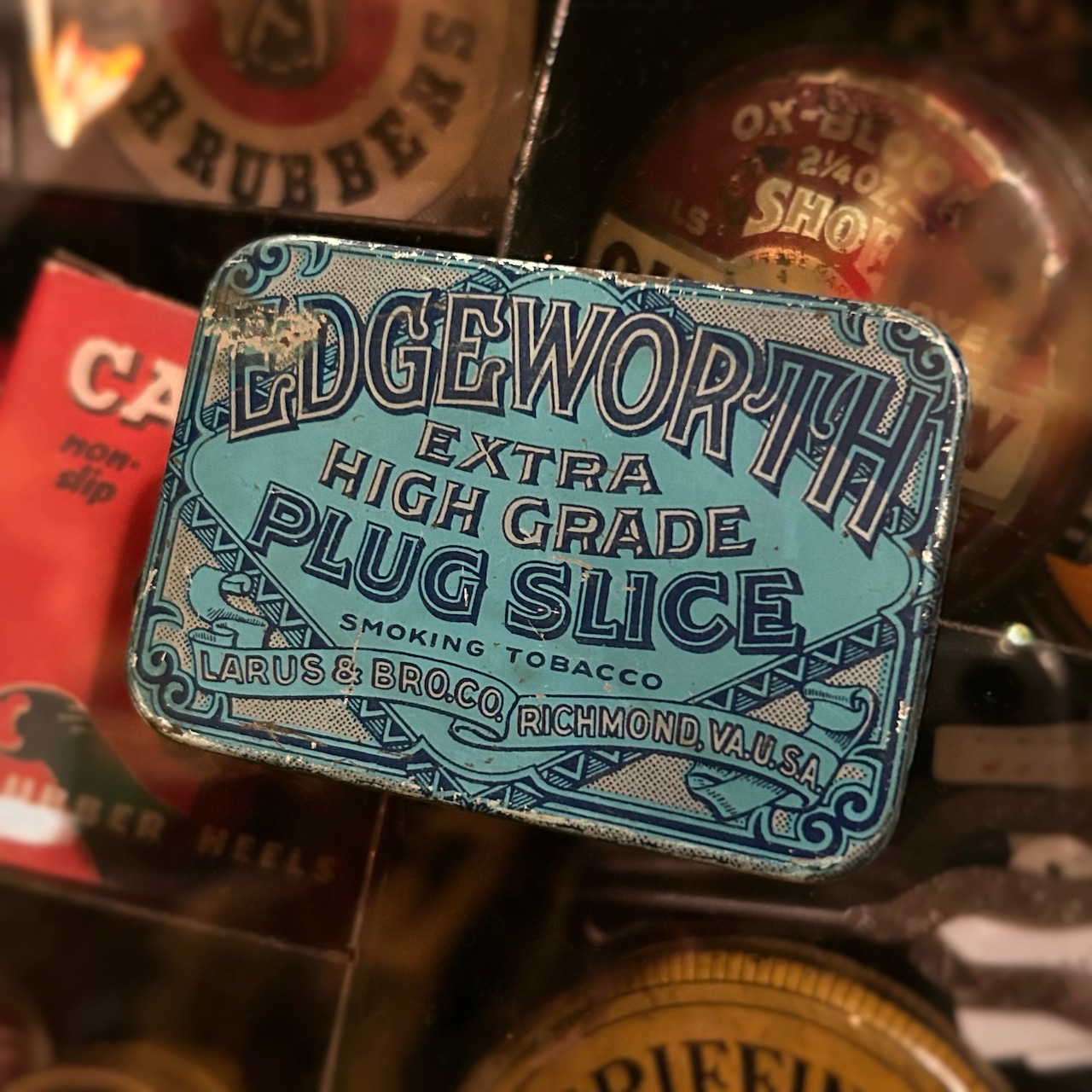 1910s–1920s エッジワース ヴィンテージ タバコ缶 EDGEWORTH EXTRA HIGH GRADE PLUG SLICE Vintage Tobacco Tin T-767