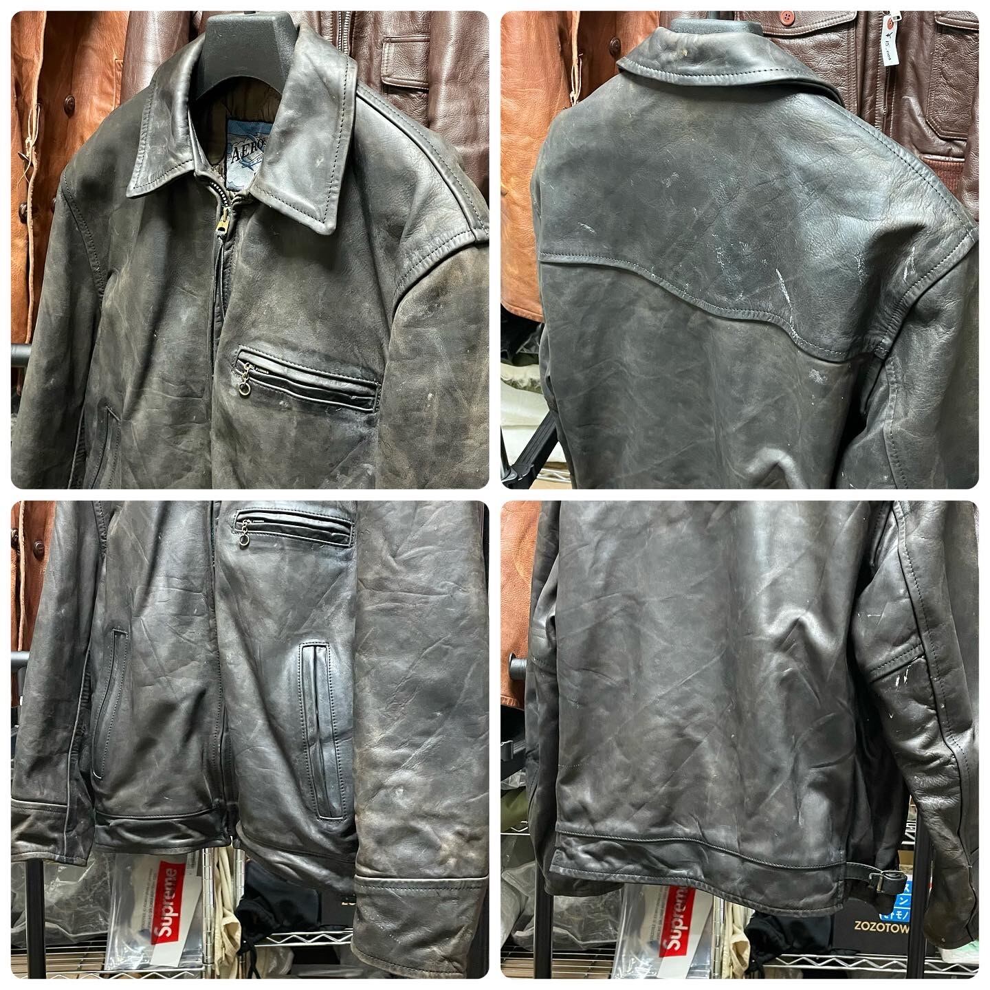 aero leather ハーフベルテッド ホースハイド サイズ38 ブラウン 