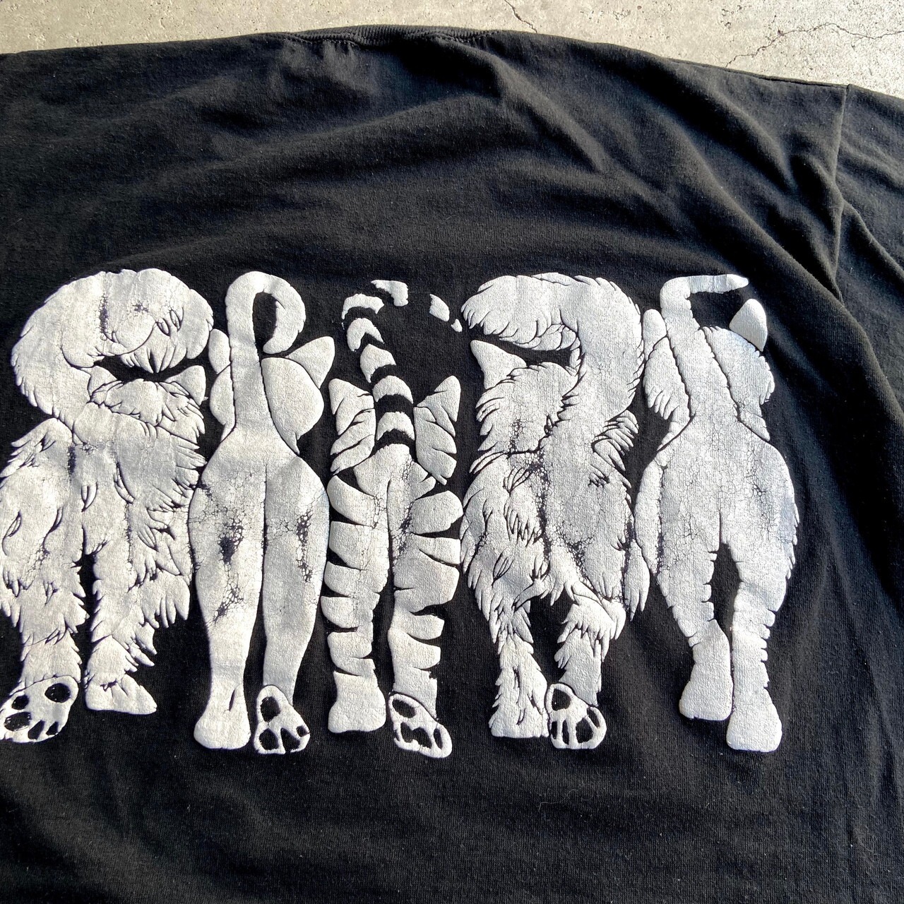 80年代 USA製 ネコ アニマルプリントTシャツ メンズXL レディース 古着 