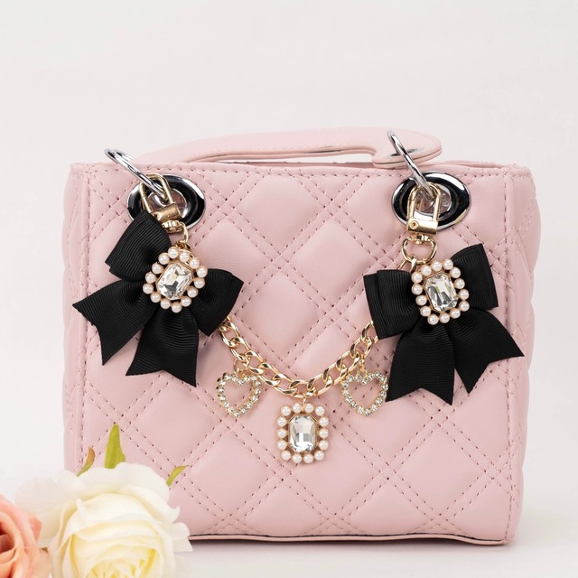 4色 Ribbon×bijou bag charm
